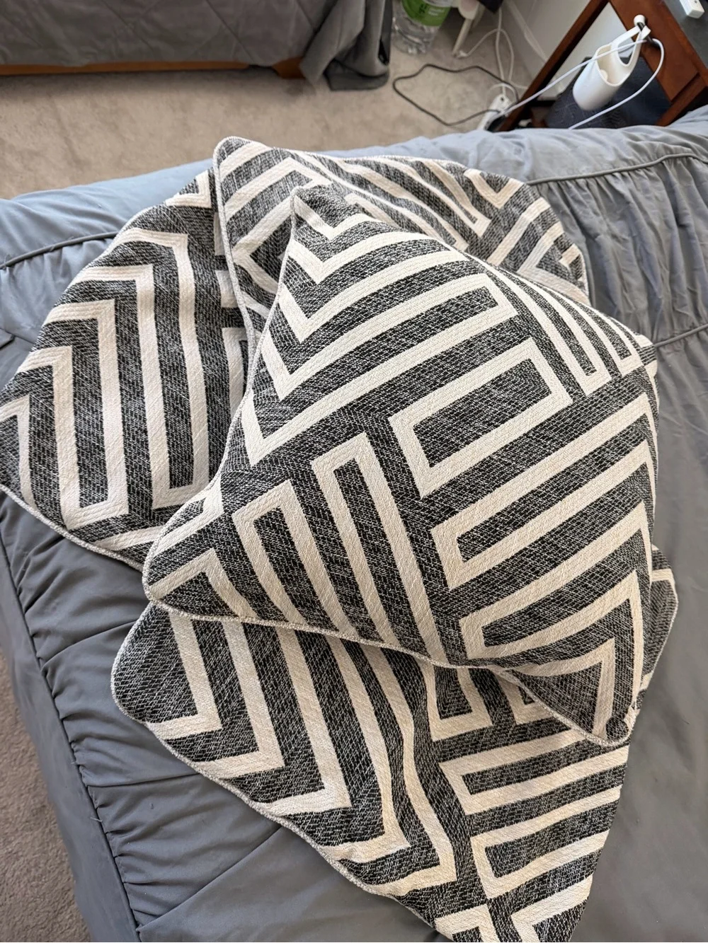 Decorative Chevron Throw Pillow covers- Cream and Black